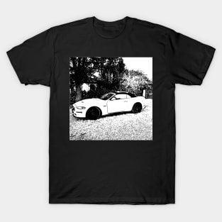 Black and White Mustang 5.0 Convertible T-Shirt